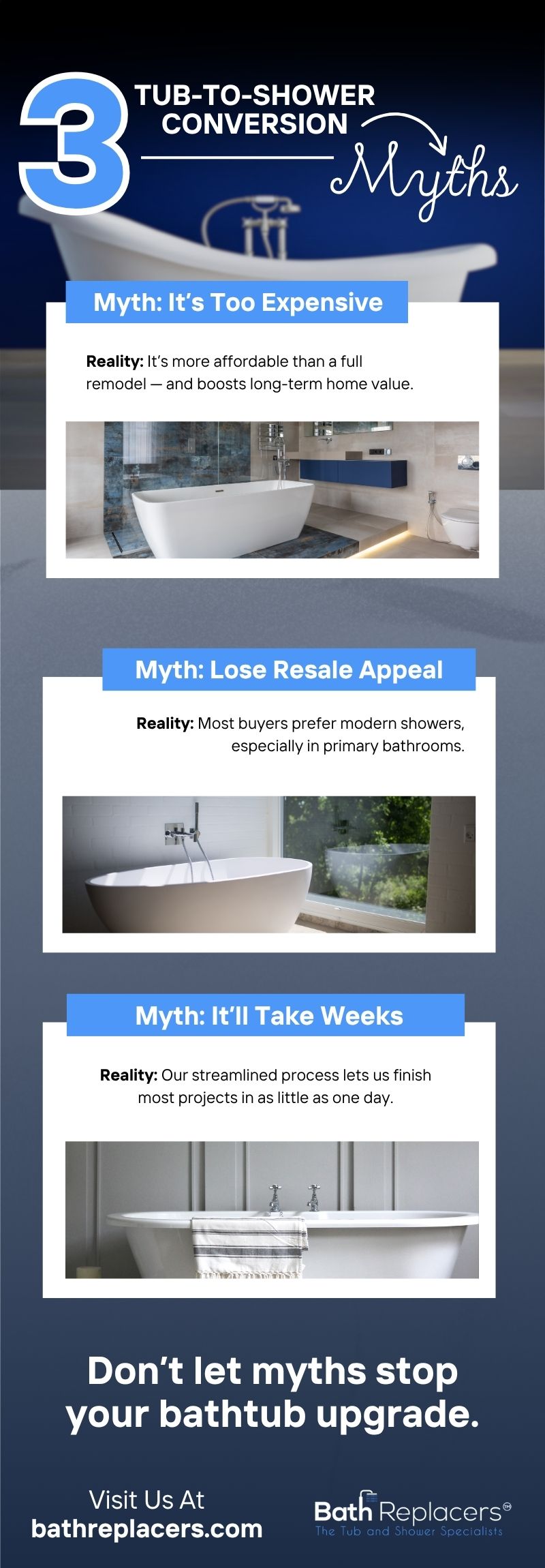 3 Tub-To-Shower Conversion Myths