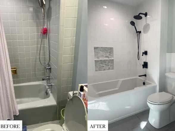 A traditional turned into a walk-in tub.