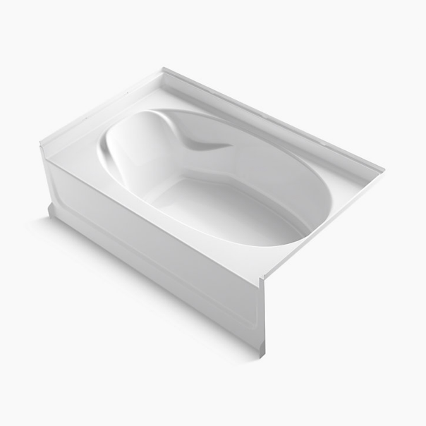 A modern tub with built-in seating