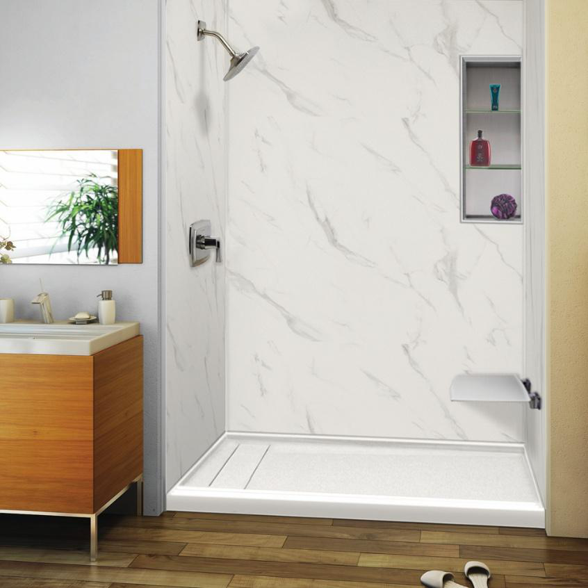 A bathroom with a accessible shower