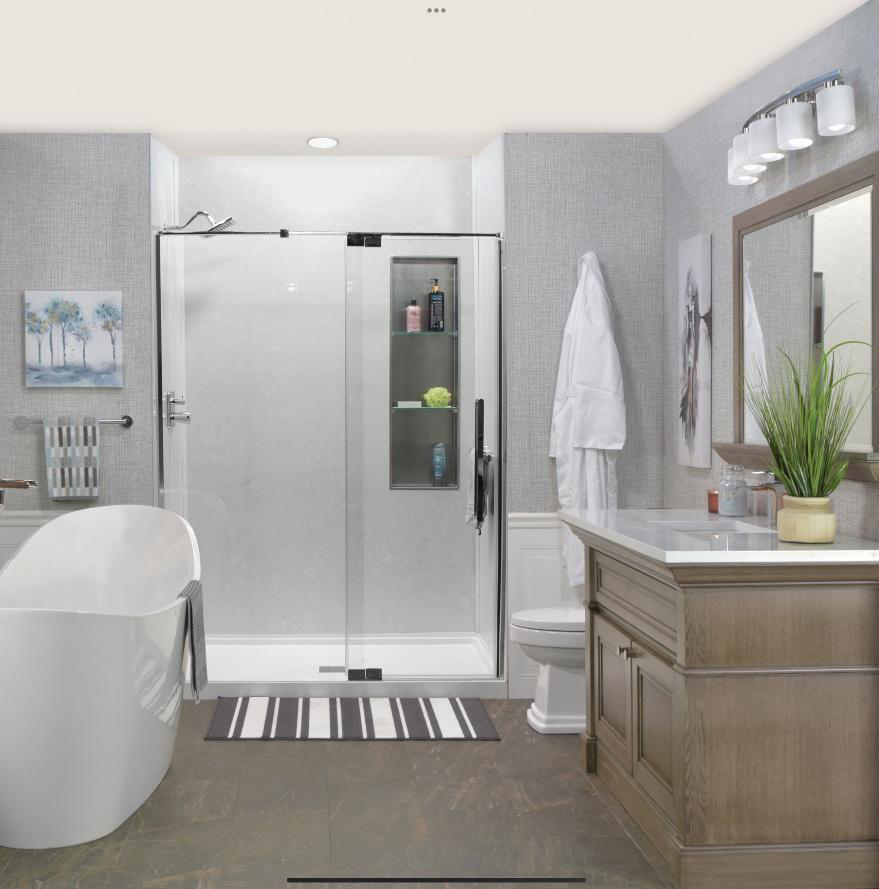 A modern bathroom remodel