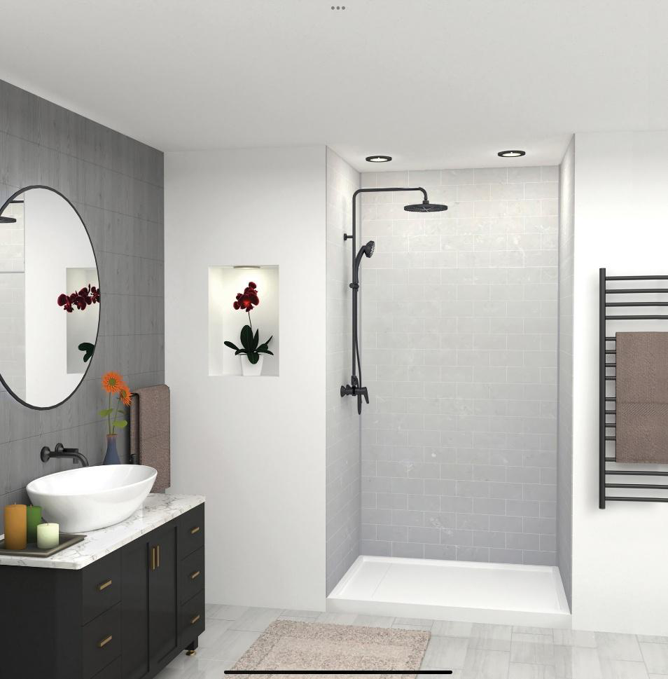 A modern bathroom shower