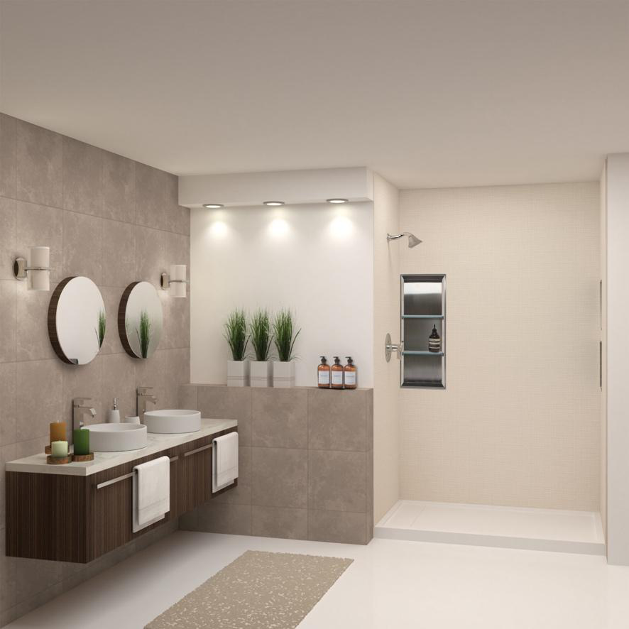 Newly remodeled bathroom completed during winter for faster scheduling