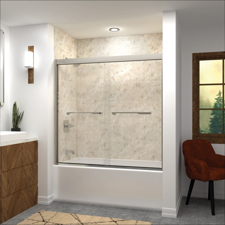Shower to bathtub conversion in Rye Brook featuring a modern soaking tub